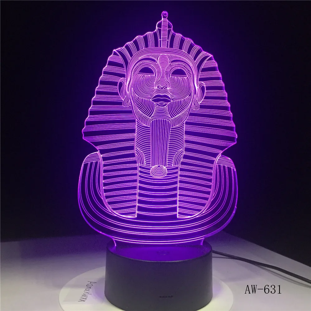 3D Tvorivé Gyptian PyramTable Lampa Optické Ilúzie Nočné Svetlo 7Colors Zmena Nálady Lampa Office Svetlo Kvapka loď AW-631
