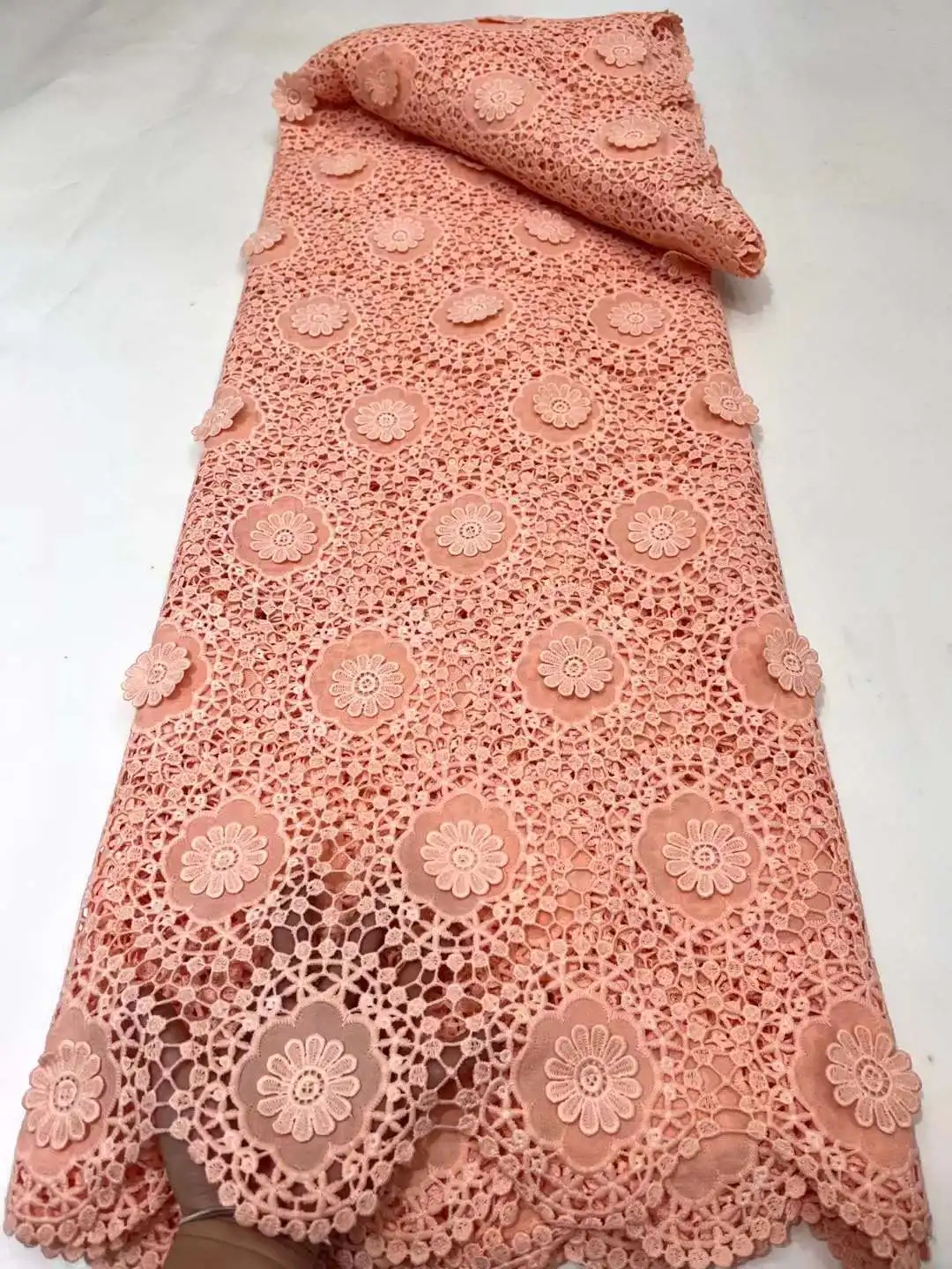 Madison-Nigérijský Rozpustné vo Vode Guipure 3D Čipky Textílie, francúzsky a Afriky Kábel Čipky Textílie, Šaty Šaty, Vysoká Kvalita, 2023