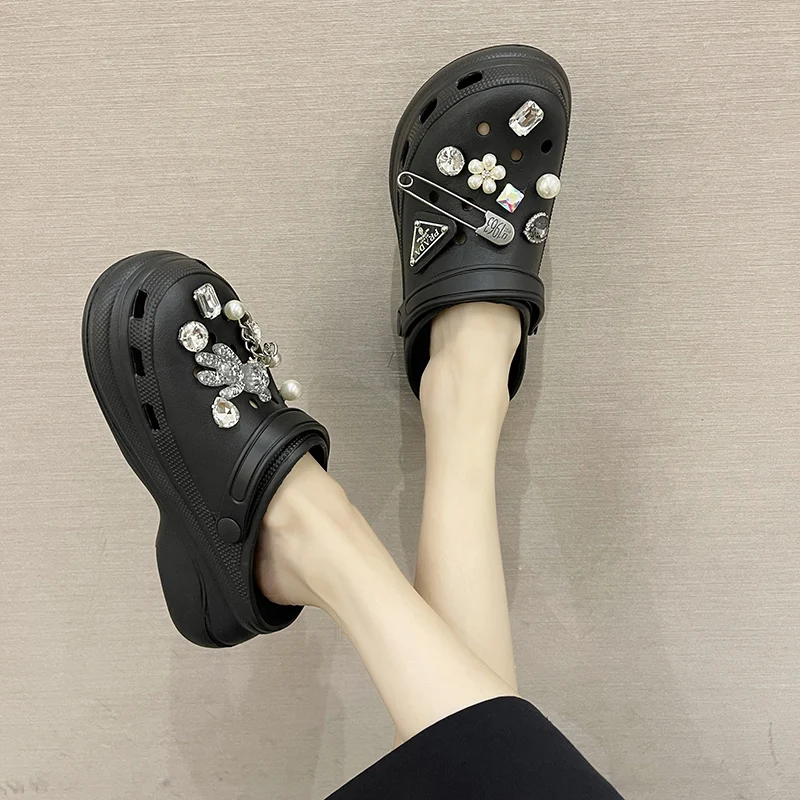 Letné Sandále na Platforme Ženy Papuče Hrubé-soled Zvýšené Non-slip Vysoké podpätky Otvory Pláže Topánky Stielka 6typ
