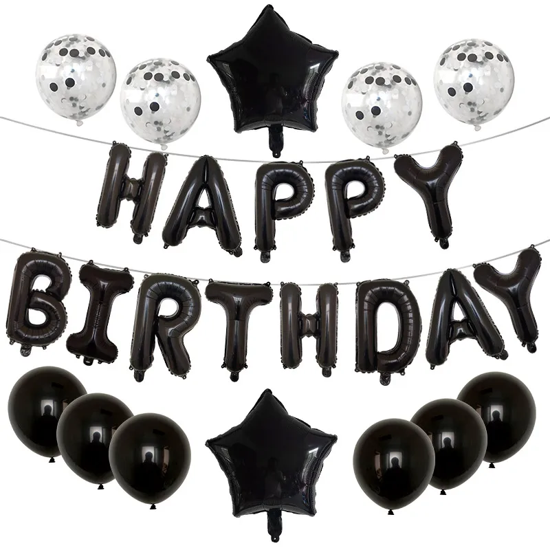 16-palcové Písmená HAPPY BIRTHDAY Fóliové Balóny Happy Birthday Party Dekorácie Deti Abeceda Balónoch Baby Sprcha Dodávky