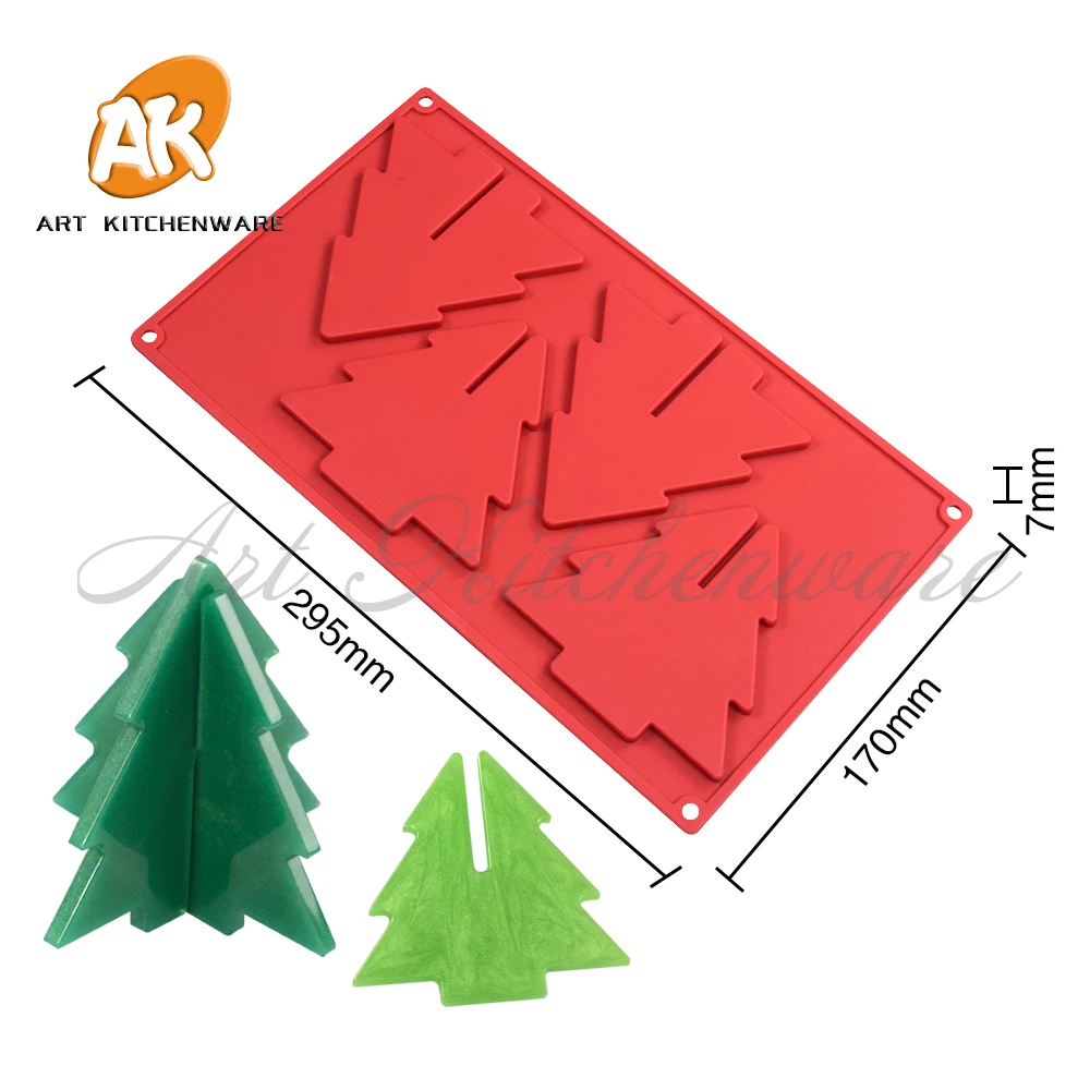 3D Montáž Vianočného Stromu Dizajn Silikónové pečící Formy DIY Čokoládový Mousse Plesne Cake Zdobenie Nástroje Kuchyňa Pečenie
