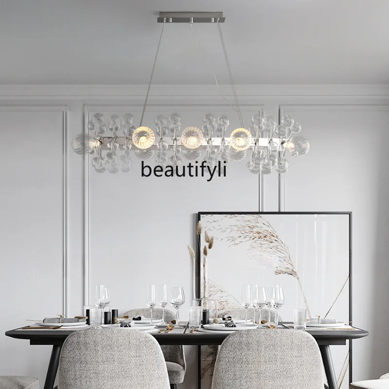 Jedáleň Sklenený Luster Svetlo Luxusné Art Jedálenský Stôl Bar Štúdia High-End Dizajn Zmysel Lampy