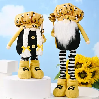 Čmele Bee Prekladané Gnome Škandinávskych Tomte Švédsky Honey Bee Škriatkov Domov Citrón Anonymný Bábika Stromu Visí Ozdoby Miniatúr