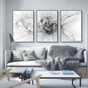 MOINES Abstraktné Línie Čiernej a Bielej Plagáty Moderný Minimalistický Plátno na Maľovanie Vytlačí Wall Art Obraz Obývacia Izba Interiér Doma
