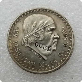 1948,1949 MEXIKO 1 PESO KÓPIU pamätných mincí-replika mince, medaily, mince, zberateľské predmety