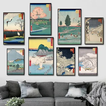 Japonské Tradičné Krajiny Plagát Japonský Štýl Plátno Na Maľovanie Na Stenu Art Obraz Modernej Obývacej Izby Domov Zdobia Frameless