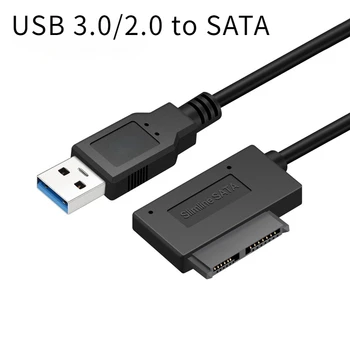 USB 2.0 Mini Sata II 13Pin Adaptér Converter Kábel pre Notebook, CD/DVD ROM Tenká Disk Kábel Adaptéra pre Notebook 16pin 3.0