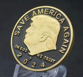 2024 Zlato Trump Mince Uložiť Amerika Opäť Muž Sa Späť Spojené Štáty Zlata, Striebra Plátovaného Mince