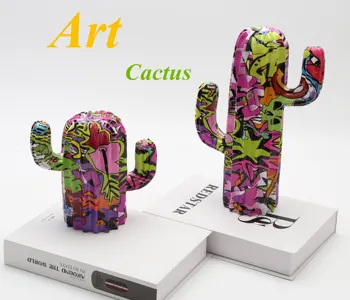 Maľované Umelecké Graffiti Kaktus Kreatívne Domáce Izba Farba Dekorácie Vstup Víno Kabinet Office Ozdoby Živice Remeslá