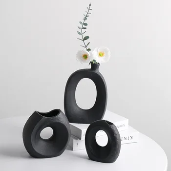 Keramická Váza, Sušené Kvety Usporiadanie Dekorácie Nordic Obývacia Izba Stola Domáce Dekorácie Kvetinový Fotografie