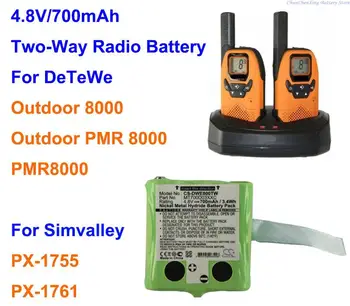 Batéria 700mAh pre DETEWE Vonkajšie 8000, PMR8000, Vonkajší PMR 8000, Pre Simvalley PX-1755, PX-1761