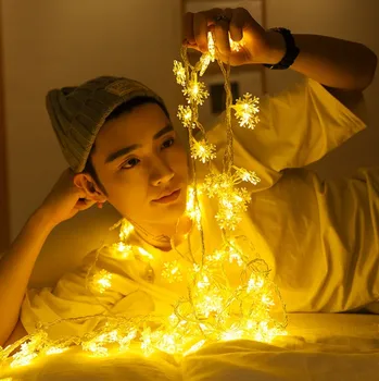 20/40/100 Svetlá Snowflake LED Reťazec Víla LightAA Batérie Dovolenku Svetla Dekorácie pre Domov Svadobné Izba Dekor Vianočné Svetlo