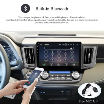 Autorádia GPS Android 9.0 1 Din Pre Toyota RAV4 2017 2015 2016 Rádio 4-core Multimediálna Podpora DAB DVR OBD Vedúci jednotky pásku nahrať