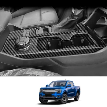 Auto Uhlíkových Vlákien Štýl Auto Control Radenie Panel Výbava Príslušenstvo Pre Ford Ranger 2023+ Voda Držiak Výbava Kryt