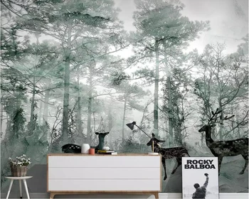 beibehang Vlastnú tapetu 3D nástenná maľba Severských lesov elk sen mramorované, TV joj stene obývacej izby, spálne, dekoratívne nástenné