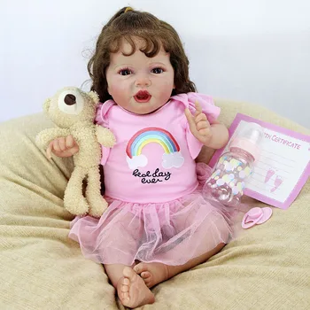 55 CM Bebe Reborn Baby Doll Toddle Gertie 3D Lakovanej Kože S Ručne Vlasov Vysokej Kvality, Pre Deti Darček boneca reborn