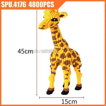 8639 4800pcs Zvierat Roztomilý Kawaii Žirafa Mini Diamond Model Stavebné Bloky Hračka Tehla