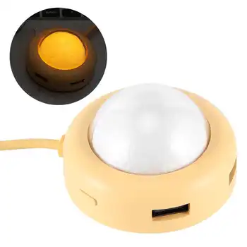 USB Lampa Hub Rozbočovač Adaptér 4 Port Multi-Funkcie, LED Svetlo, Typ-C Extender pre Myš, Klávesnica Disk