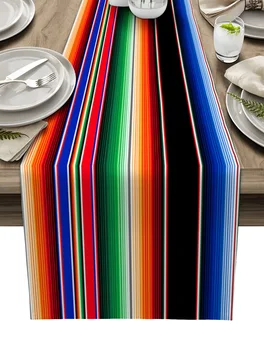 Farebné Mexickej Pruhy Stôl Runner Domov Svadobný Stôl Vlajka Mat Tabuľka Centerpieces Dekorácie, Party, Jedlo Dlho Obrus