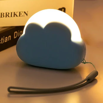 Detské Nočné Svetlo Roztomilý Cloud-tvar Nočné Lampy Očí Ochranné LED Nightlights USB Nabíjateľné Posteli Stolná Lampa Dekorácie
