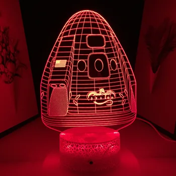 Vesmírna Loď LED Nočné Lampy Viaceré Farebné Zmeny S Diaľkovým ovládaním Domov Spálňa Stôl Dekorácie Festival Narodeninám