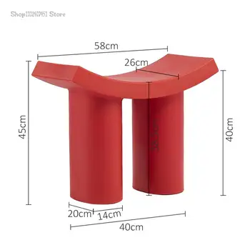 Nordic zakrivené obuvi zmena stolice domov moderné dvere svetlo luxusné plastové malé stolice obývacej izby čisté červené lietajúci slon stoličky