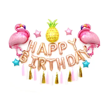 21pcs Flamingo Fóliový Balón Nastaviť Plameniaky Ružové Ananás Fringe Letná Party Narodeniny Dekorácie Baby Sprcha