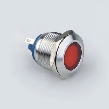ABBEYCON 19 mm led indikátor nehrdzavejúcej nepremokavé ploché kolo IP67 LED signál pilotné svetlo