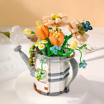 Kreatívne Zavlažovanie Môže Banku Kvetu Rastlín Kytice Mini stavebným Domáce Dekorácie Kaktus Nesmrteľný kvety Tehly Hračky pre Deti
