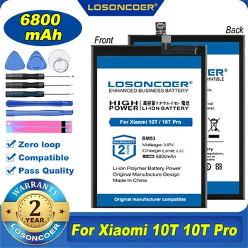 100% Originálne LOSONCOER 6800mAh BM53 Batérie Pre Xiao Mi 10 TON / 10 TON Pro 5G Batérie