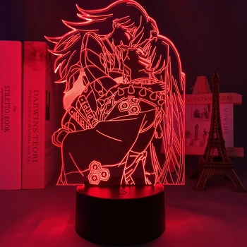 Led Nočné Svetlo Anime Inuyasha Sesshomaru a Rin pre Deti Spálne Dekorácie Nočného Darček k Narodeninám Izba Dekor Manga 3d Lampa