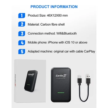 Carlinkit 3.0 Bezdrôtový Carplay Adaptér Automobilovej Navigácie pre Auto Káblové Bezdrôtové Carplay Modul Plug and Play, USB, IOS