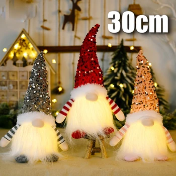 Vianočné Bábika Elf Gnome s Led Svetlo, Vianočné Dekorácie pre Domov Vianoce Firmware Nový Rok 2023 Detí Darčeky Svadobné Party