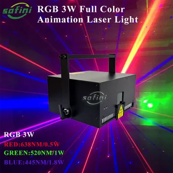 RGB Laserové Svetlo 3w/4w/5w/10w Farebná Laserová RGB Laser Animácie Fáze Svetlo 5watt ILDA RGB DMX 10W lazer prípade, disco dj