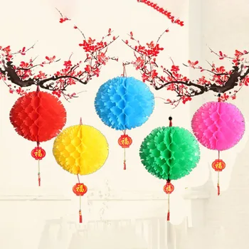 Tradičné Papiera, Loptu Prívesok na Čínsky Nový Rok Farebné Závesné Festival Lantern pre Domova Krytý Vonkajší Obchod Strom