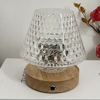 Akryl Crystal LED Nočné Lampy, USB Nabíjanie Dekoratívne Nočné Osvetlenie 5V1A Touch Ovládania Stmievateľné na zariadenie Domácnosti Dekorácie