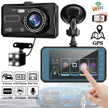 Automobilové DVR WiFi Full HD 1080P Dash Cam Zozadu Vozidla, Kamera, videorekordér Black Box Auto Dashcam GPS Logger Auto Príslušenstvo