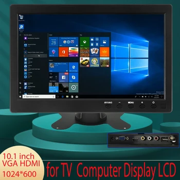 10.1 Palcový Auto Monitor S HDMI a VGA pre TV obrazovku Počítača LCD Farebný Displej Auto Backup Fotoaparát domáci Bezpečnostný Systém
