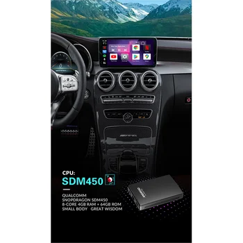 Pre-Audi Mazda Toyota Bezdrôtový Apple CarPlay Ai Box 4G+WIFI/4+64 G 10.0 Android Ai Adaptér Box Car Multimedia Player, GPS