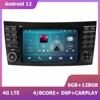 Android 12 Auto Rádio Stereo Prehrávač Pre Mercedes Benz W211 W219 E/CLS-Class Navigačný Systém GPS Multimediálne Zvukové Vedúci Jednotky BT