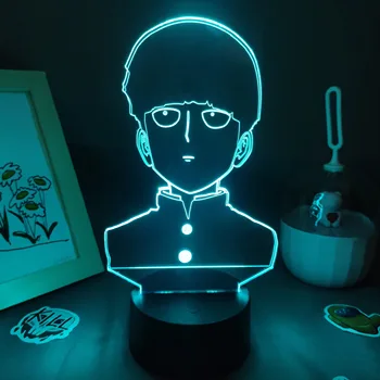 Manga 3D Lávové Lampy Mob Psycho 100 Anime Obrázok Shigeo RGB Led Batérie Nočné Osvetlenie Farebné Narodeninám Spálňa Tabuľka Dekor