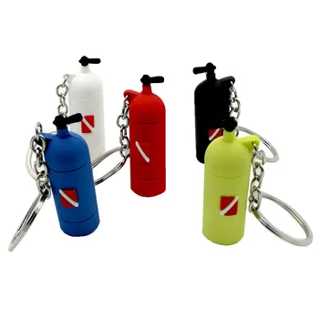 5Colors Mini Potápanie Vzduchu Nádrž Mini Valec Fľaša Keychain Krúžok Potápača pre Potápanie Darček