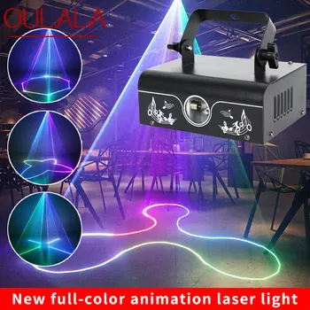 OULALA 4D Lúč Animácie Laserové Svetlo Lampy LED Baterka Ovládanie Hlasom Etape Na KTV Bar