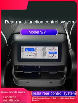 Pre Tesla model3/y zadné systém kontroly edamame zadné boss key klimatizácia ovládanie hlasitosti LCD displej zobrazuje čas, duálny USB
