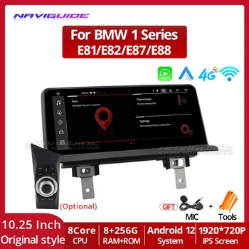 NAVIGUIDE 10.25 1920*720P 2Din Android 12 autorádia Pre BMW 1 Series E81 E82 E87 E88 4G WIFI Carplay Multimédiá GPS Navigácie