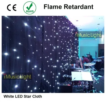 2.5mx4.5m LED Fáze Prikryť Hviezdne Nebo Handričkou Hviezdnou Oponou Kulisu na Pozadí Displeja Plameň Retardovaný DMX Regulátor Star Light