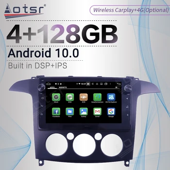 128GB DSP Carplay Android Obrazovka Prehrávača Auto Pre Ford S-Max 2006 2007 2008 GPS Navigácia, Auto Rádio Audio Stereo Hlava 2 din Jednotka