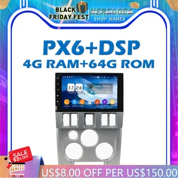 PX6 1DIN DSP Android 10.0 4G + 64 G ROM IPS Auto DVD Prehrávač s GPS Map RDS Automatické Rádio, Wifi, Bluetooth 5.0 usb Pre Renault Logan L90