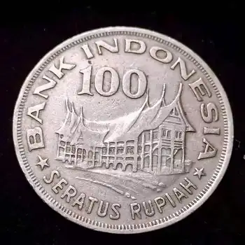 Ázia-Indonézia Lesného hospodárstva Boom v roku 1978: 100 Rupií Pamätné Mince