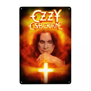 Ozzy Osbourne Prince Of Darkness Kovové Podpísať Vlastnú Rockovú Kapelu Ťažkých Kovov Cín Doska Pub, Kaviareň Dvore Wall Art Decor 12 x 8 Cm